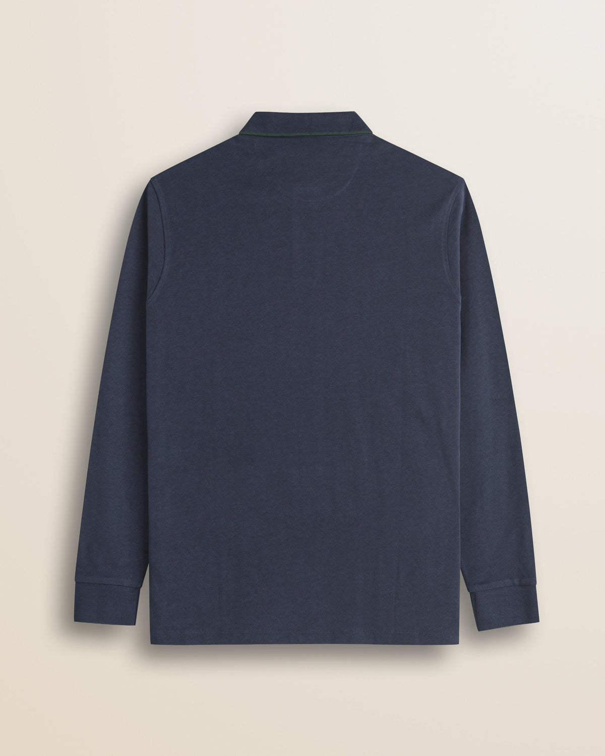 MCS Polo in Jersey Smerigliato Manica Lunga - Navy Blue