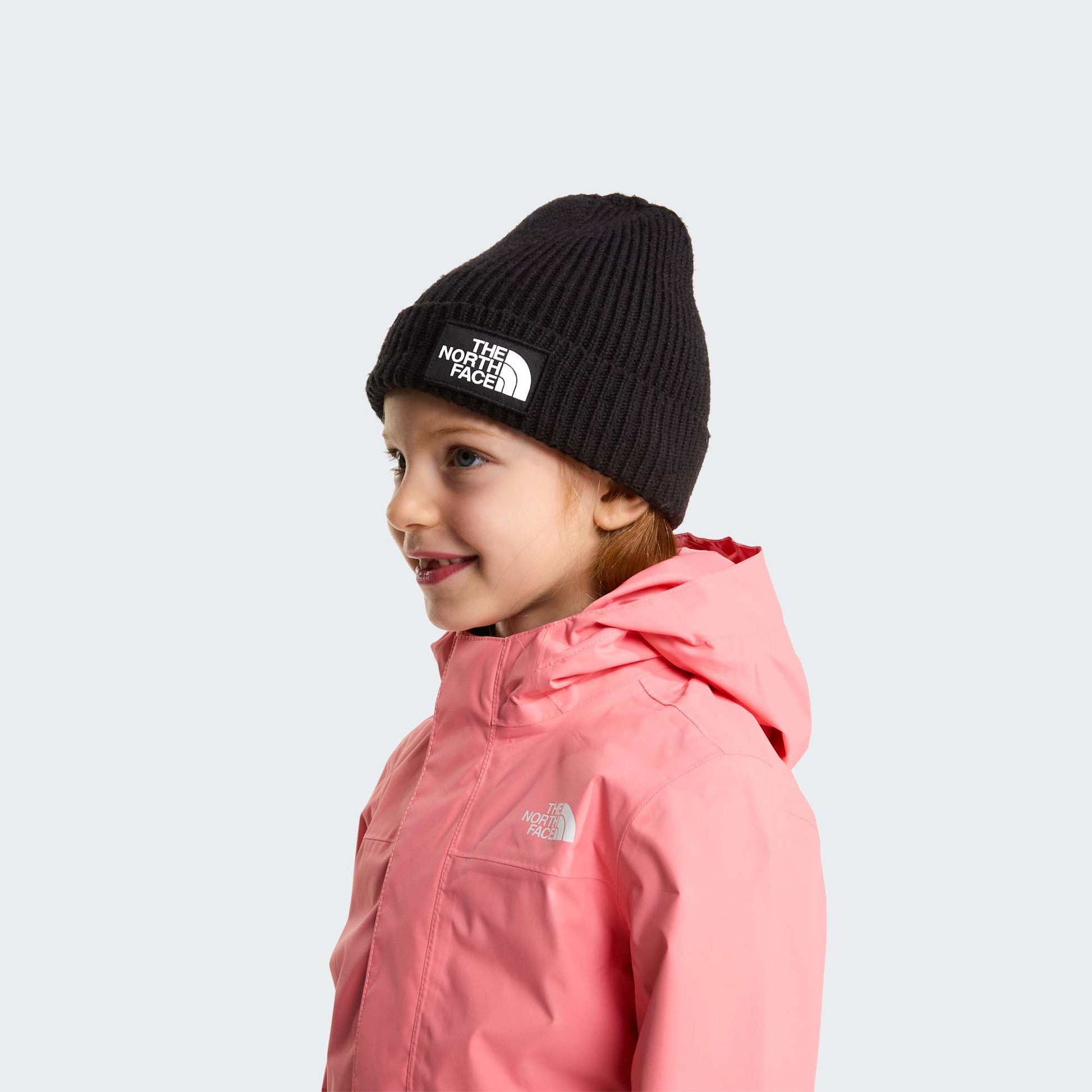 The North Face Kids Logo Box Cuffed Beanie Nero 2