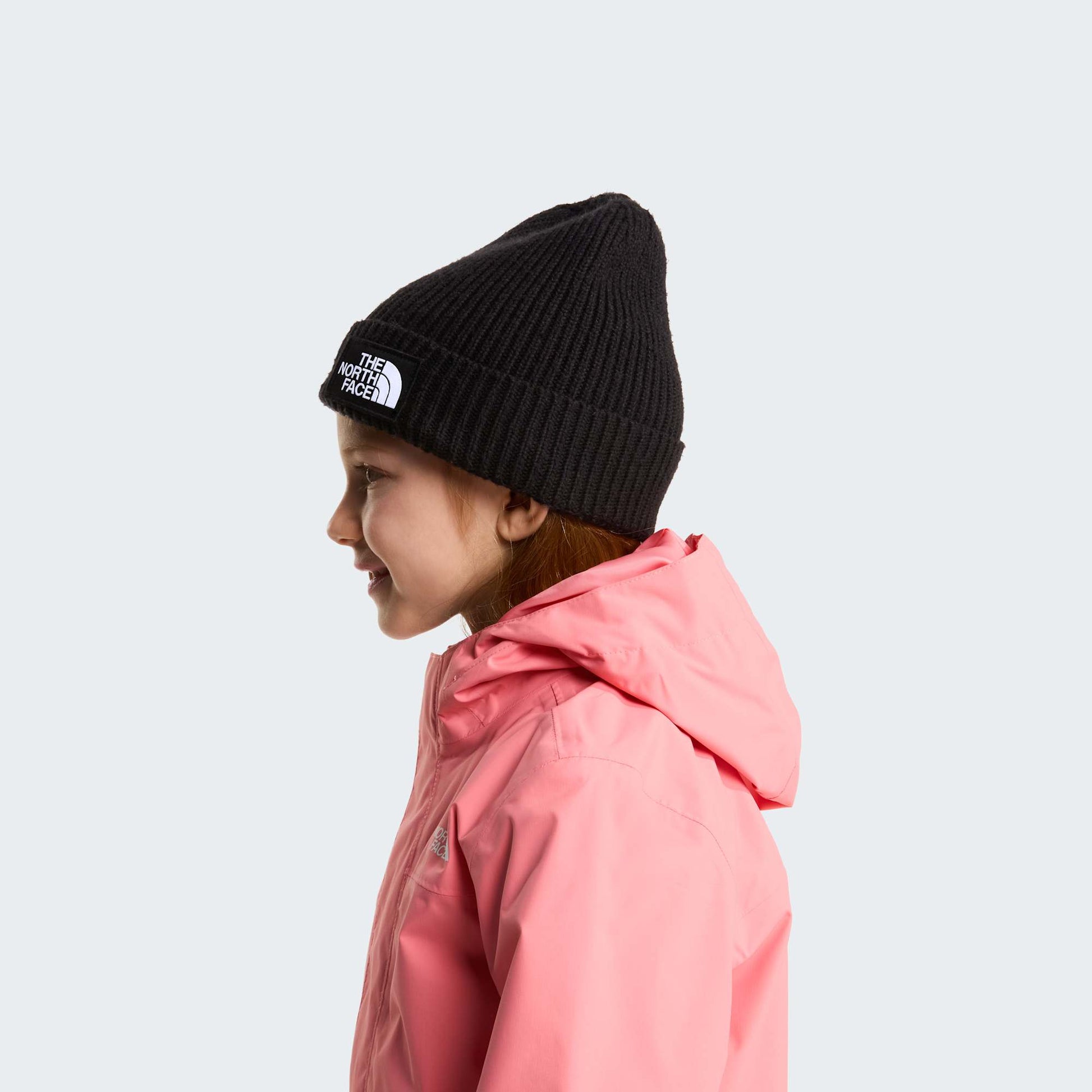 The North Face Kids Logo Box Cuffed Beanie Nero 4