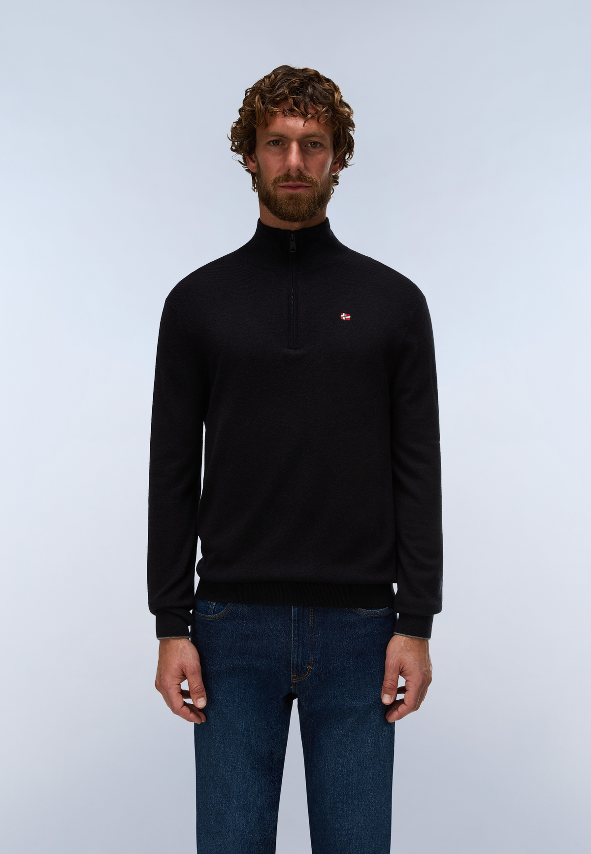 Maglione con Mezza Zip Damavand - Nero