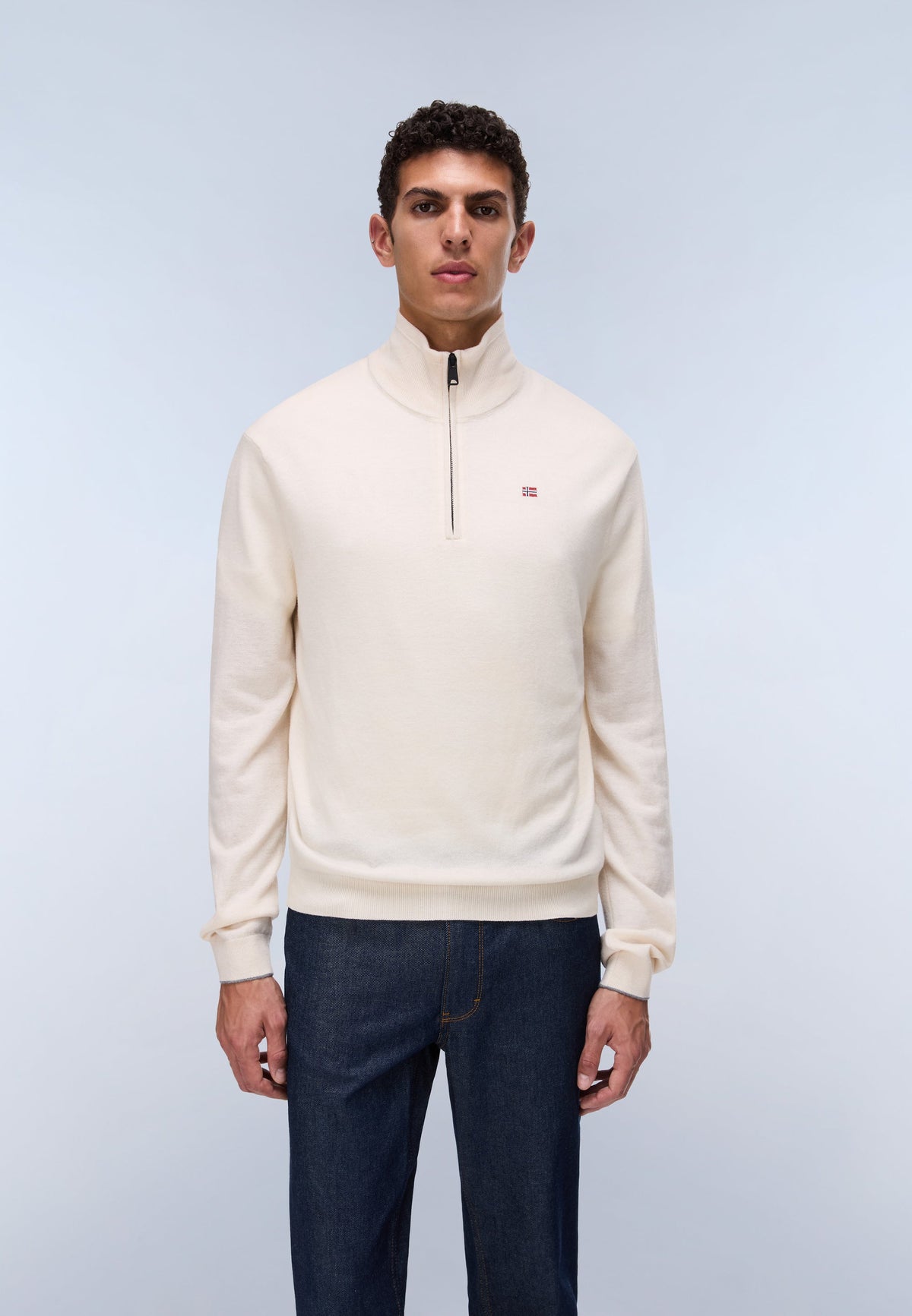 Maglione con Mezza Zip Damavand - Bianco