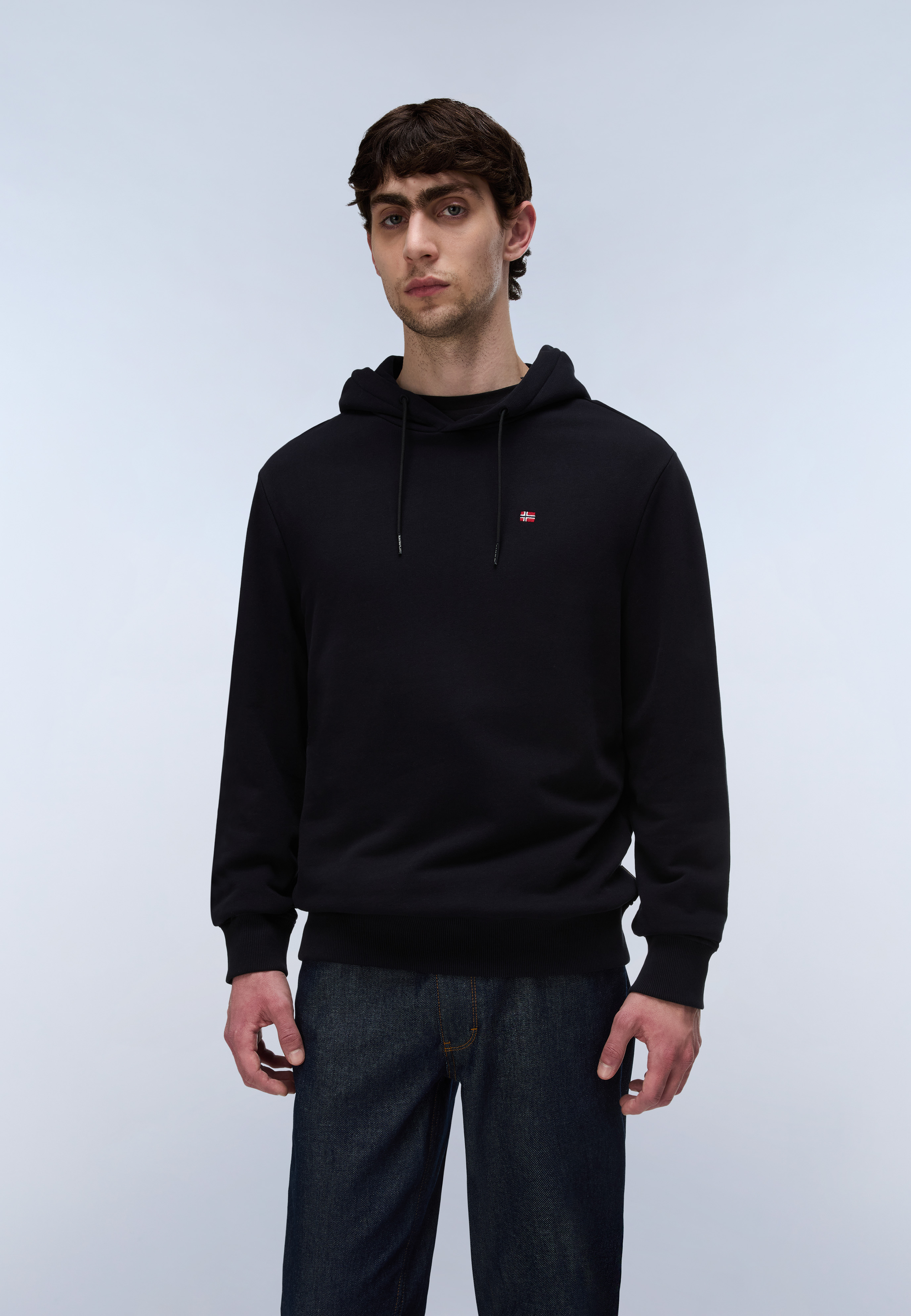 Felpa con Cappuccio Balis French Terry - Nero