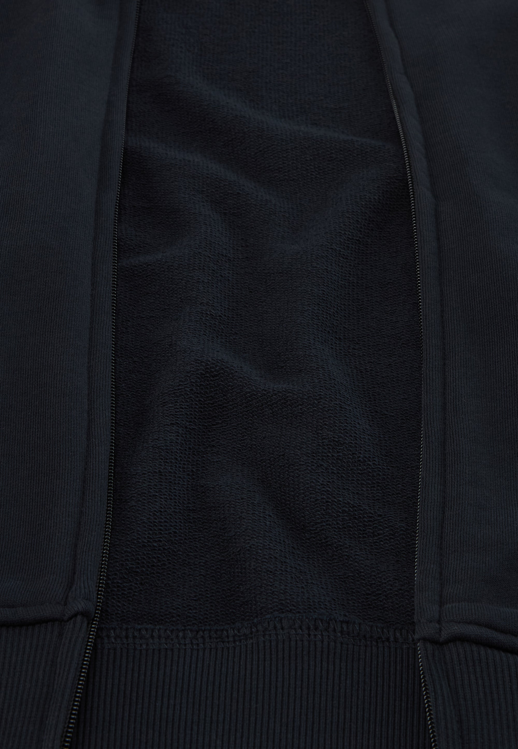 Felpa con Cappuccio e Zip Balis French Terry - Nero