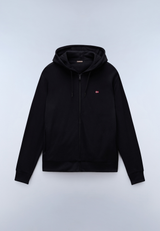 Felpa con Cappuccio e Zip Balis French Terry - Nero