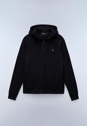 Felpa con Cappuccio e Zip Balis French Terry - Nero