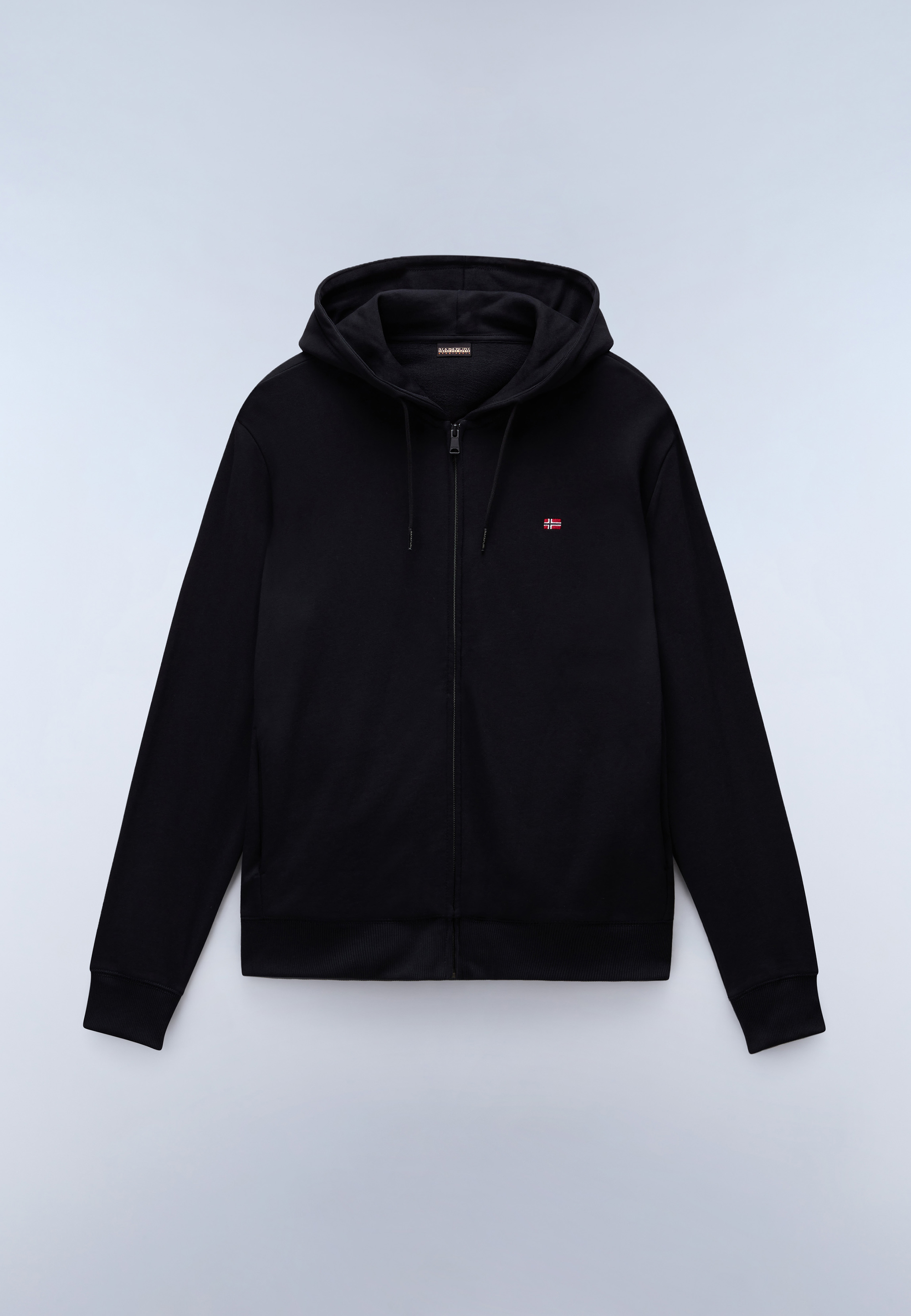 Felpa con Cappuccio e Zip Balis French Terry - Nero