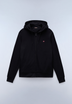 Felpa con Cappuccio e Zip Balis French Terry - Nero