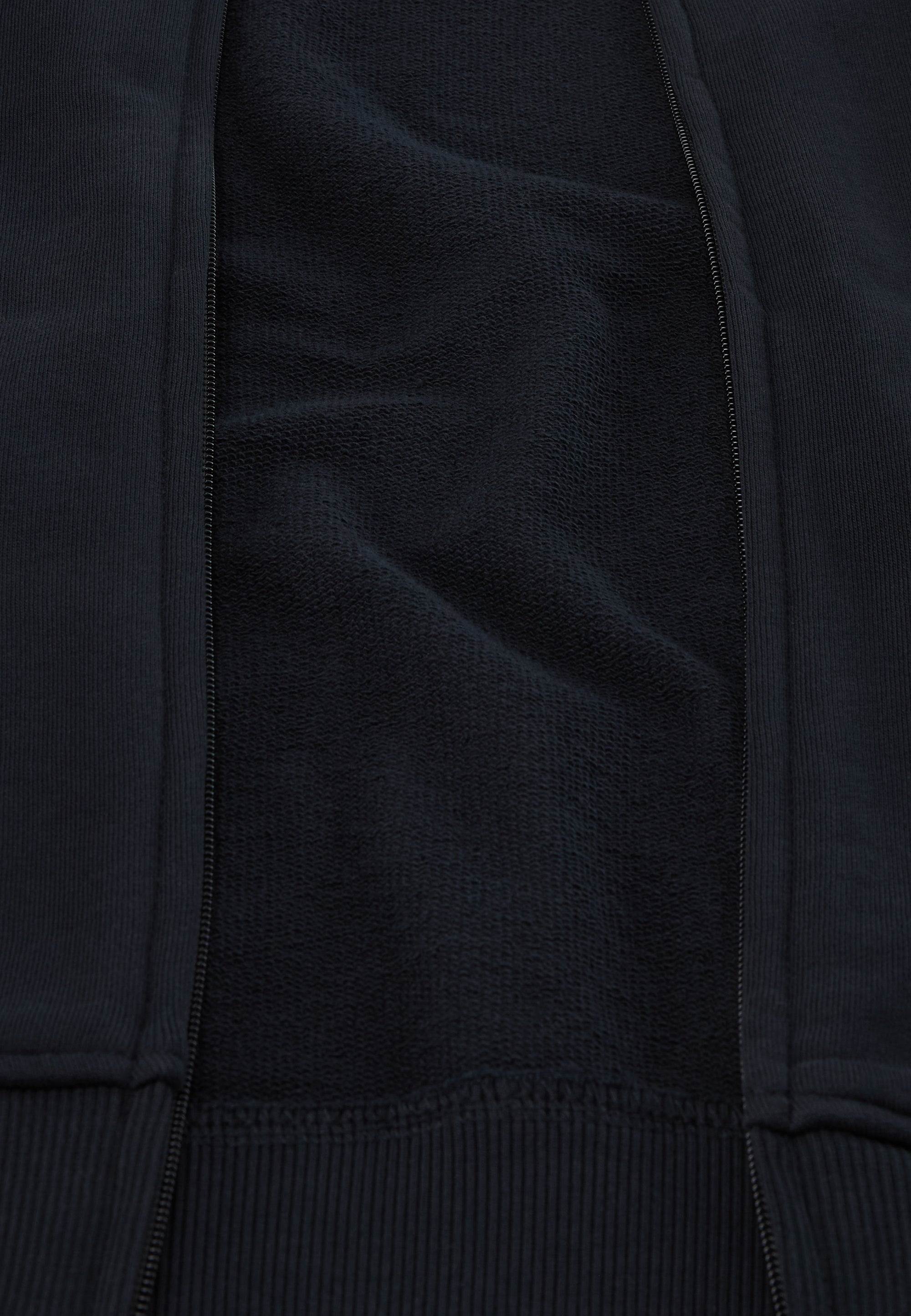 Felpa con Zip Balis French Terry - Nero