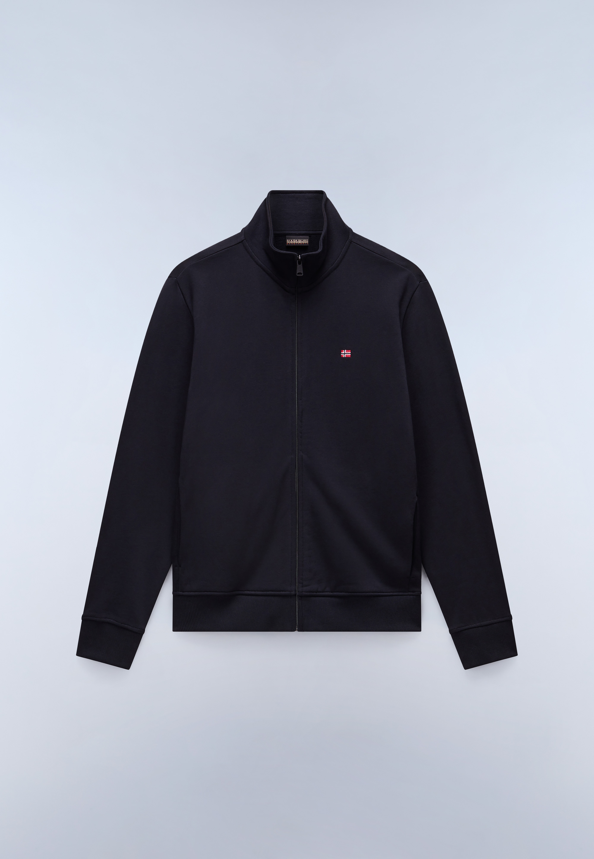 Felpa con Zip Balis French Terry - Nero