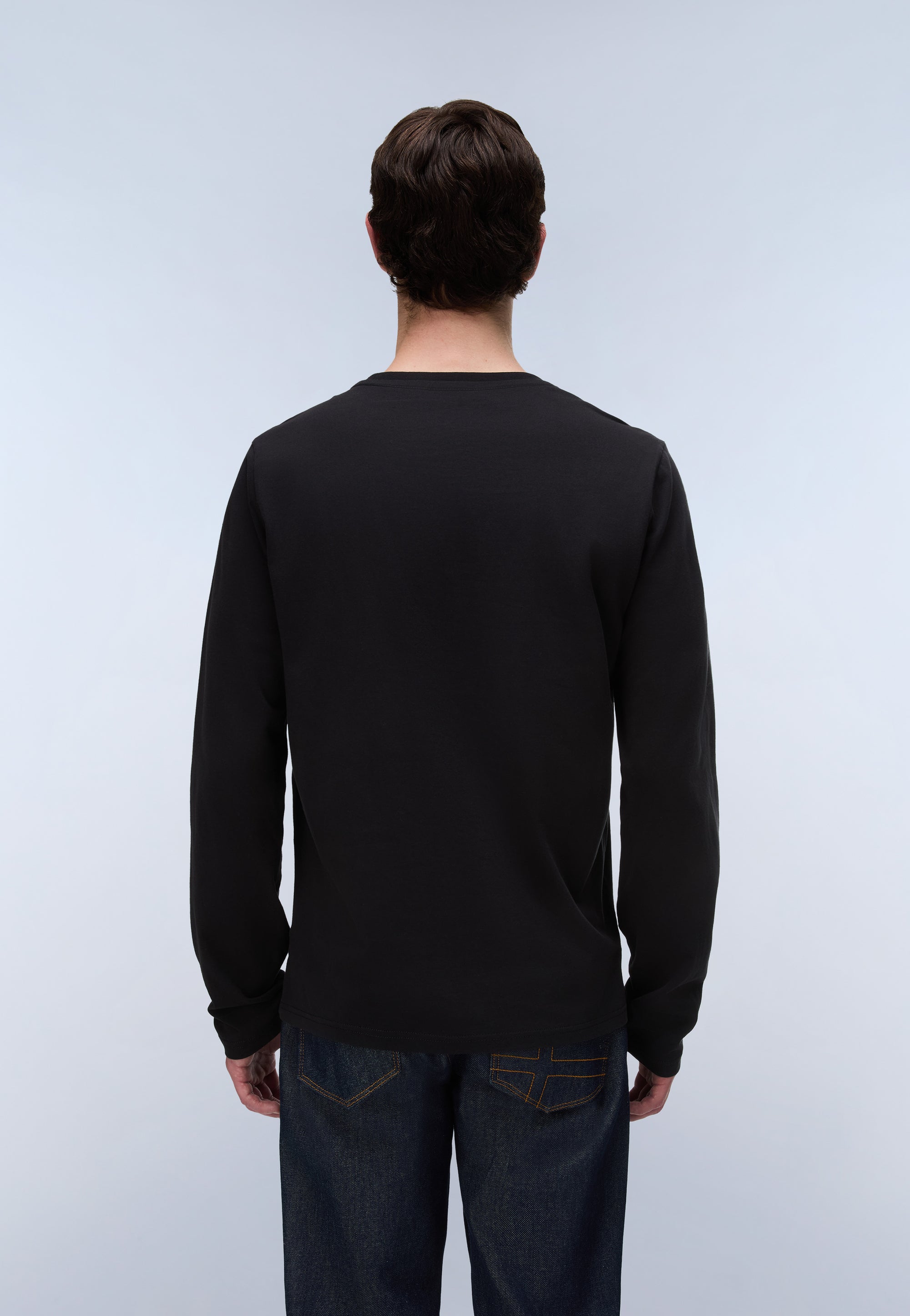 T-Shirt a Maniche Lunghe Salis in Jersey - Nero