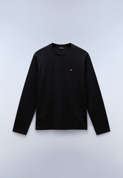 T-Shirt a Maniche Lunghe Salis in Jersey - Nero