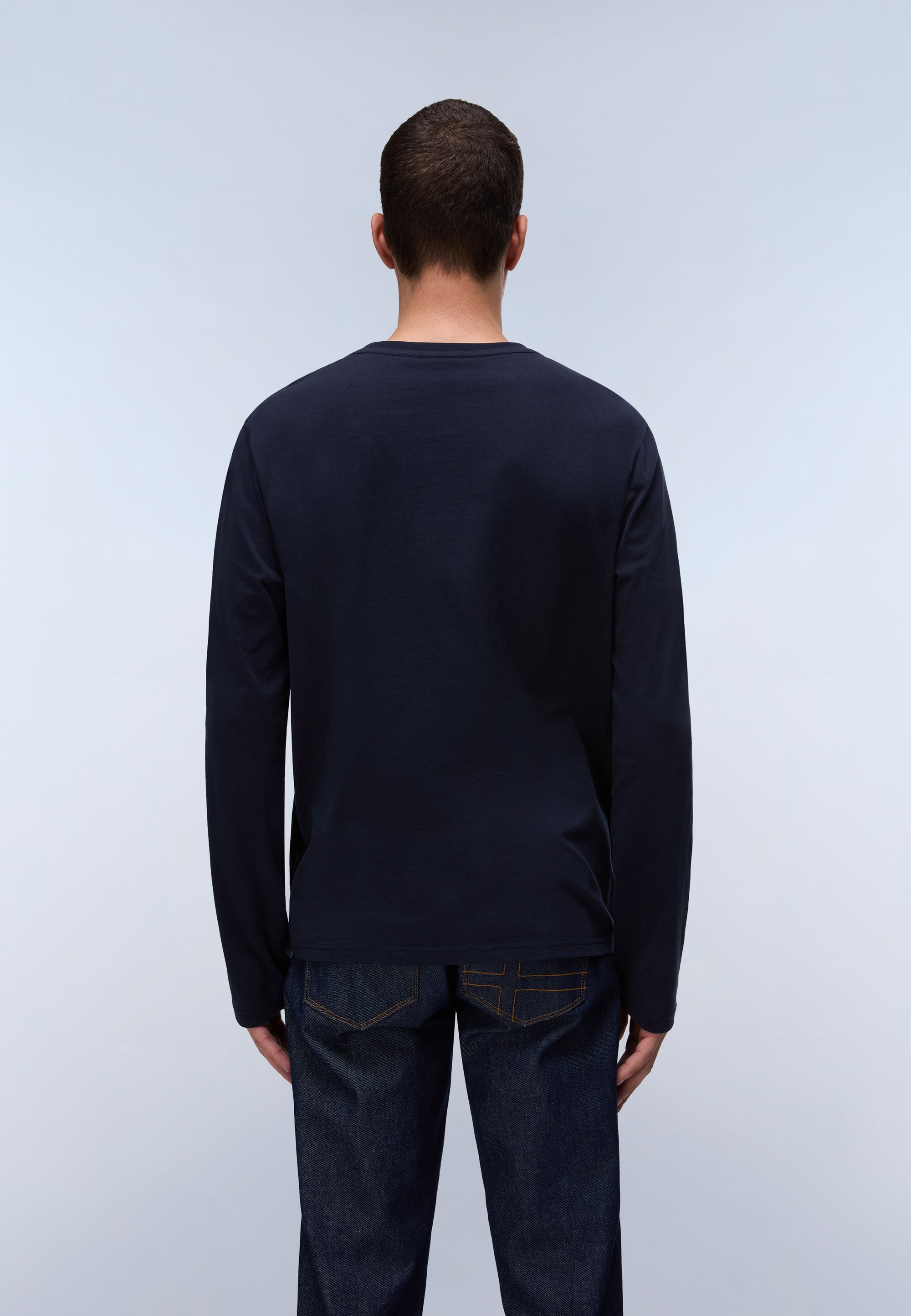 T-Shirt a Maniche Lunghe Salis in Jersey - Blu Scuro