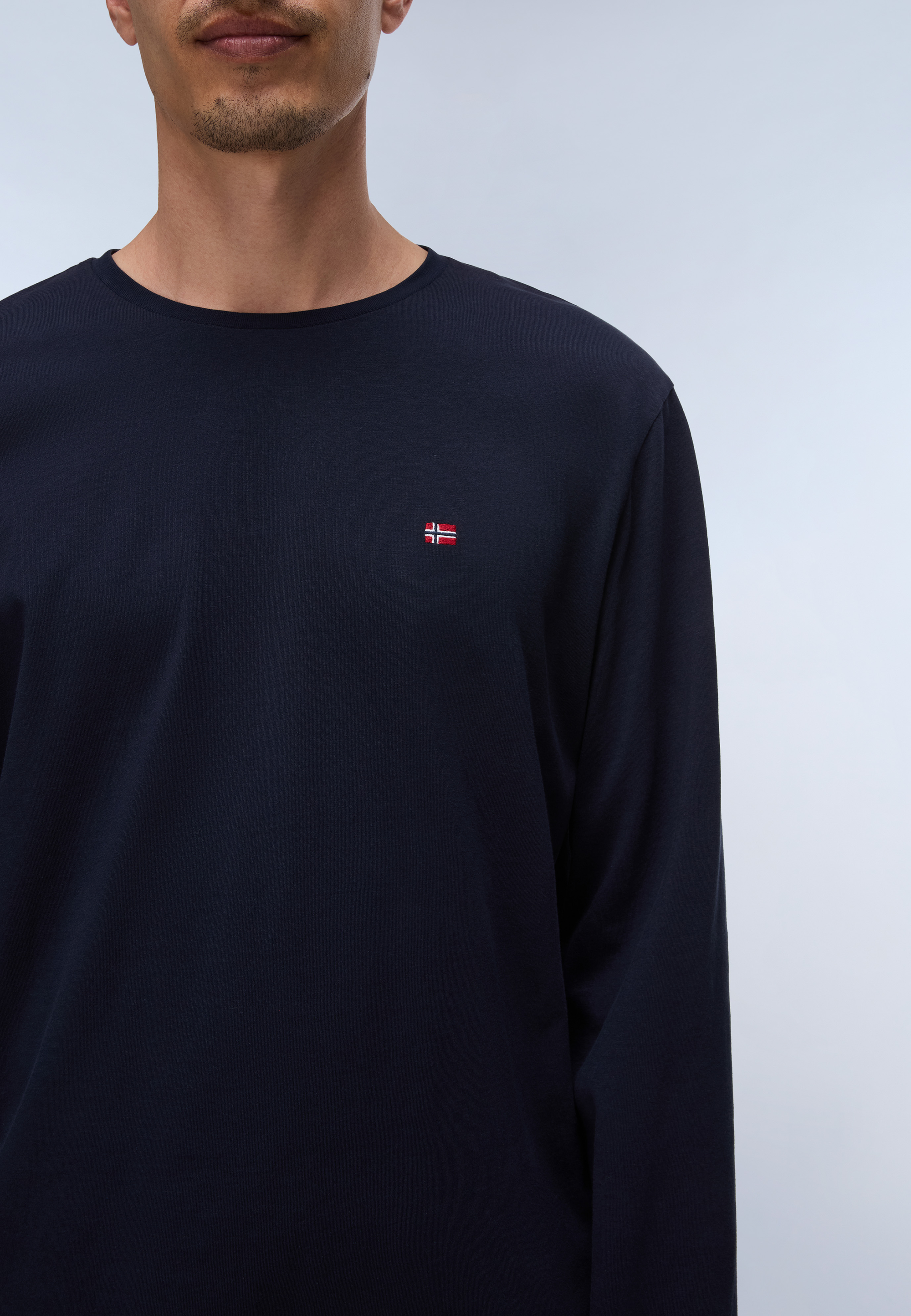 T-Shirt a Maniche Lunghe Salis in Jersey - Blu Scuro
