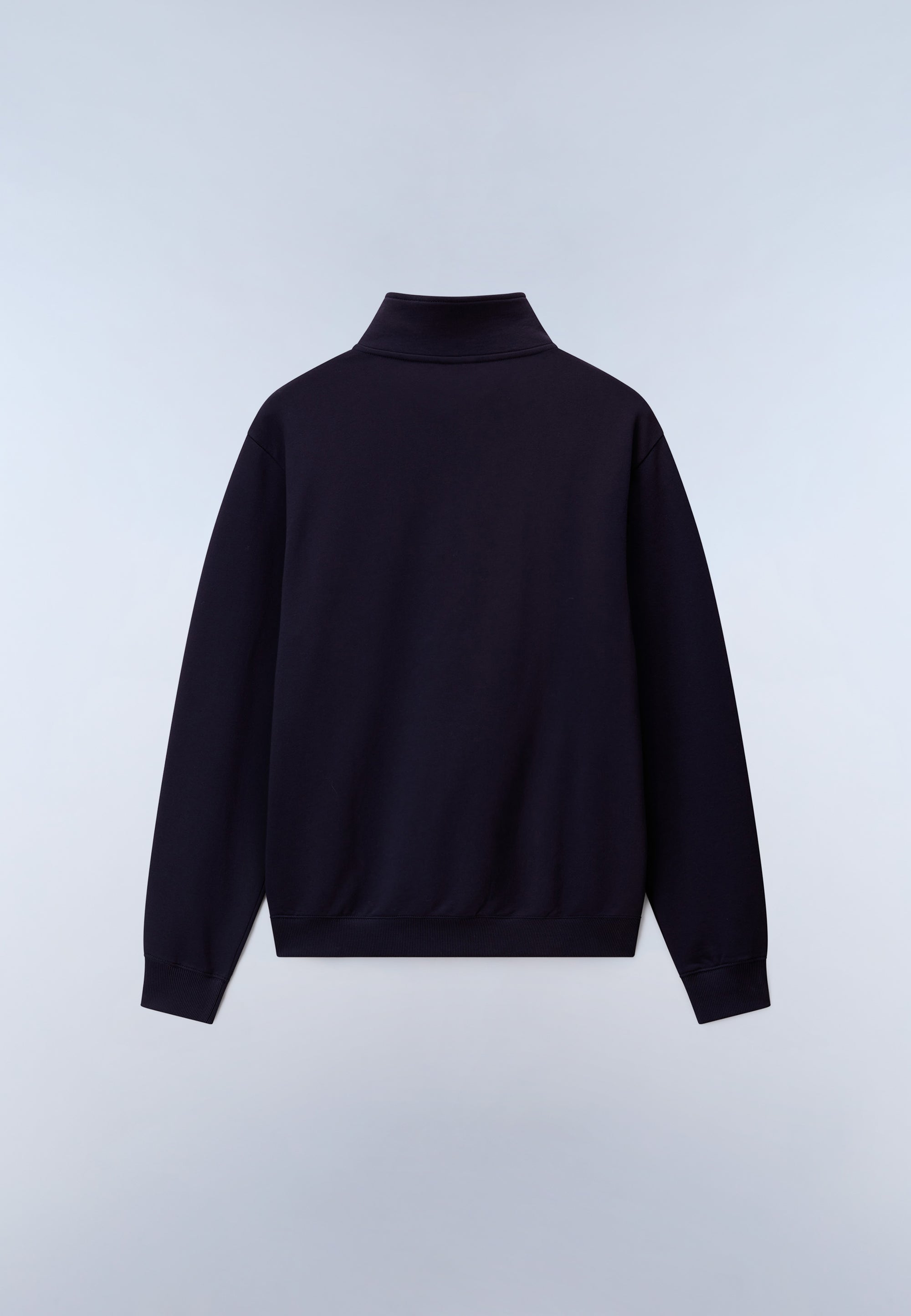 Felpa con Mezza Zip in French Terry Small Box - Blu Scuro