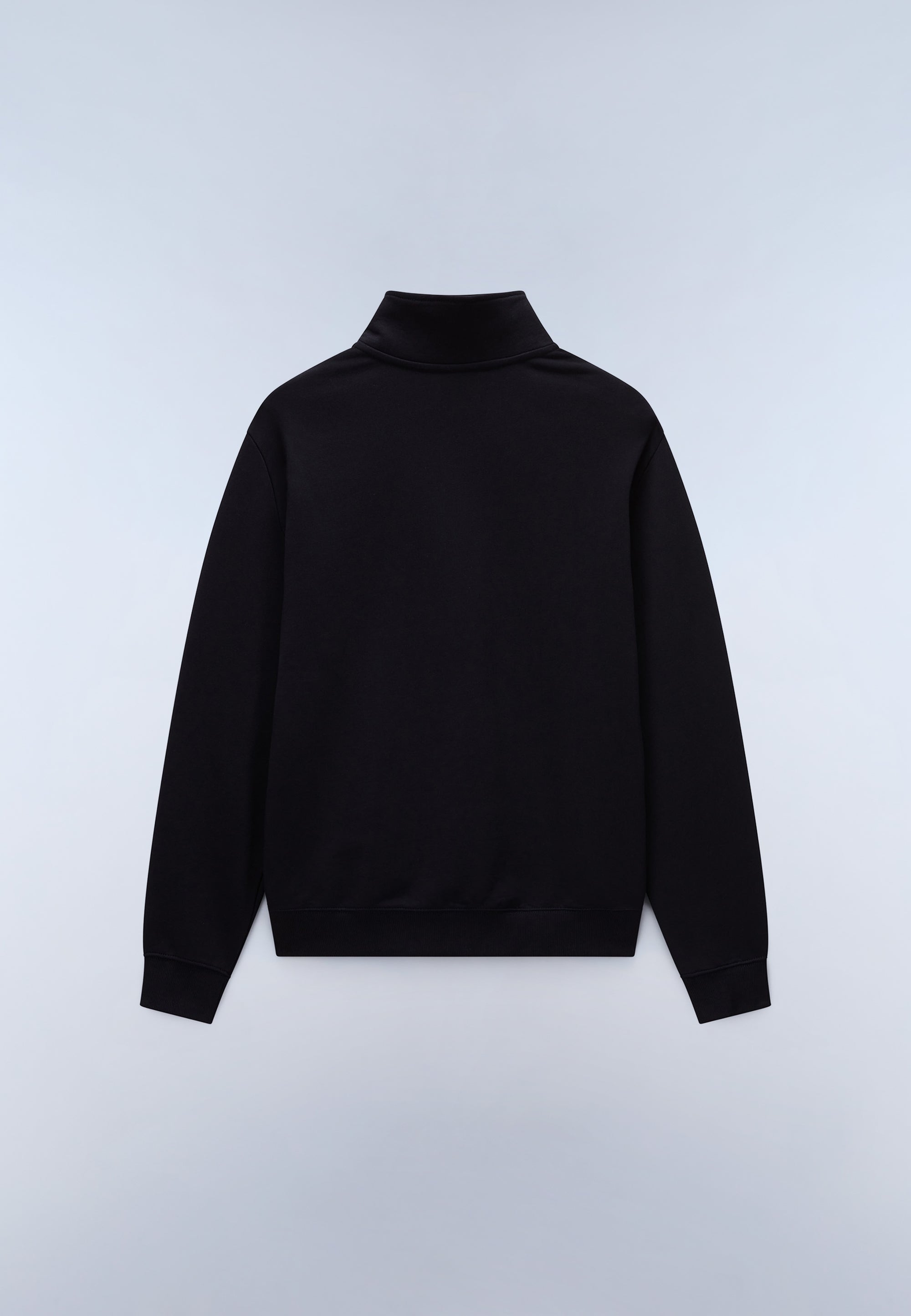 Felpa con Mezza Zip in French Terry Small Box - Nero