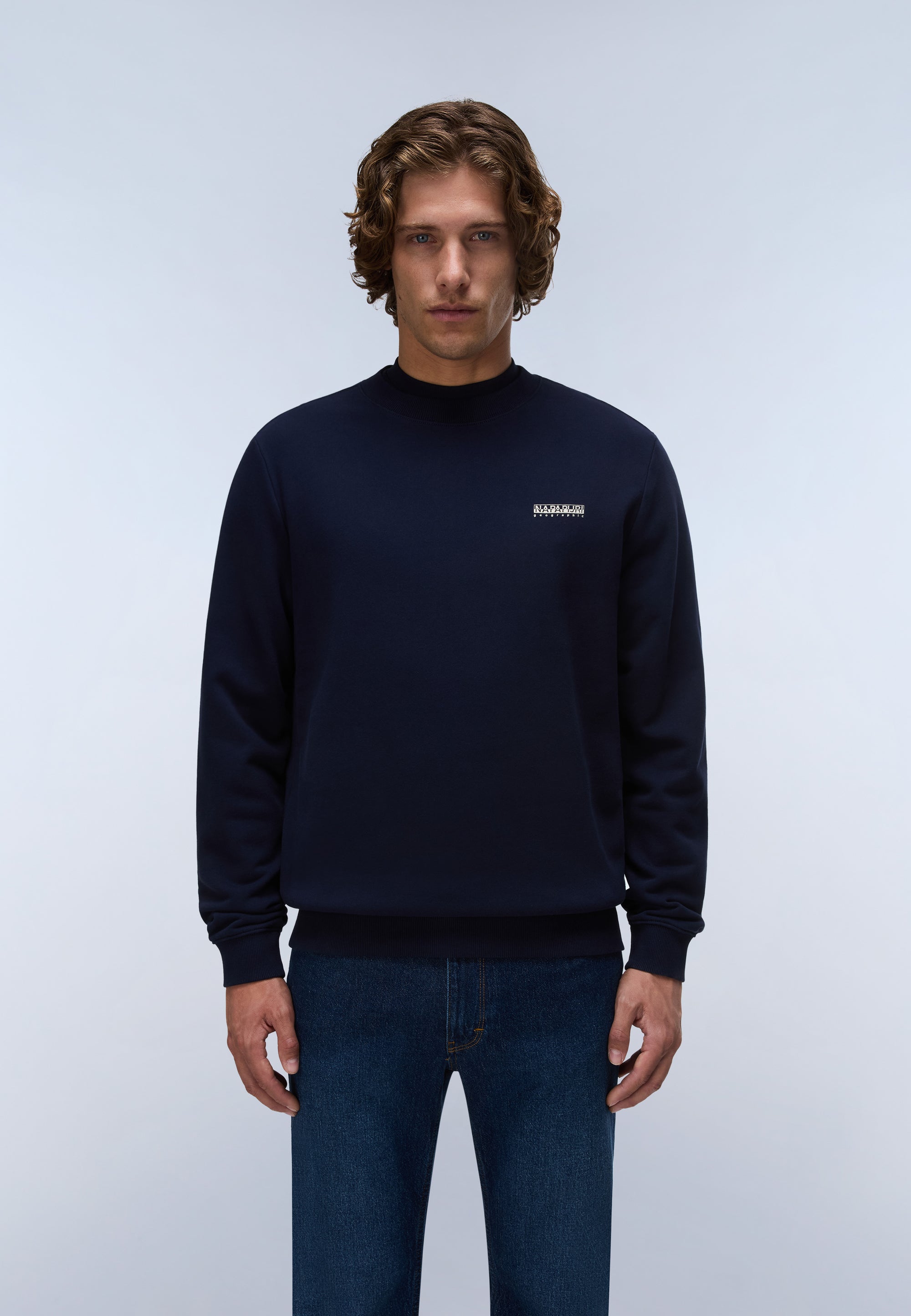 Felpa in French Terry Small Box - Blu Scuro