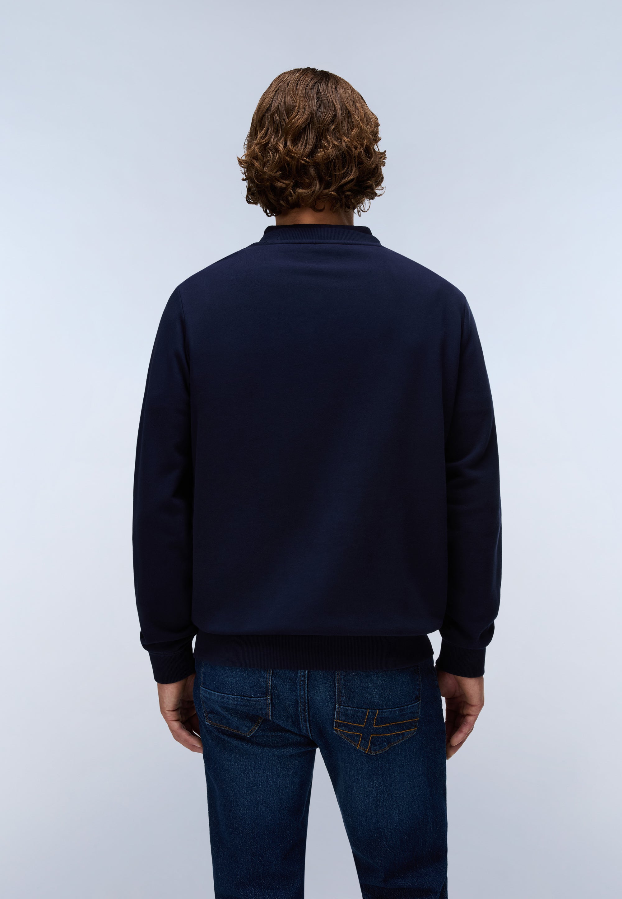 Felpa in French Terry Small Box - Blu Scuro