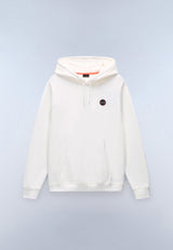 Felpa con Cappuccio Badge in French Terry - Bianco