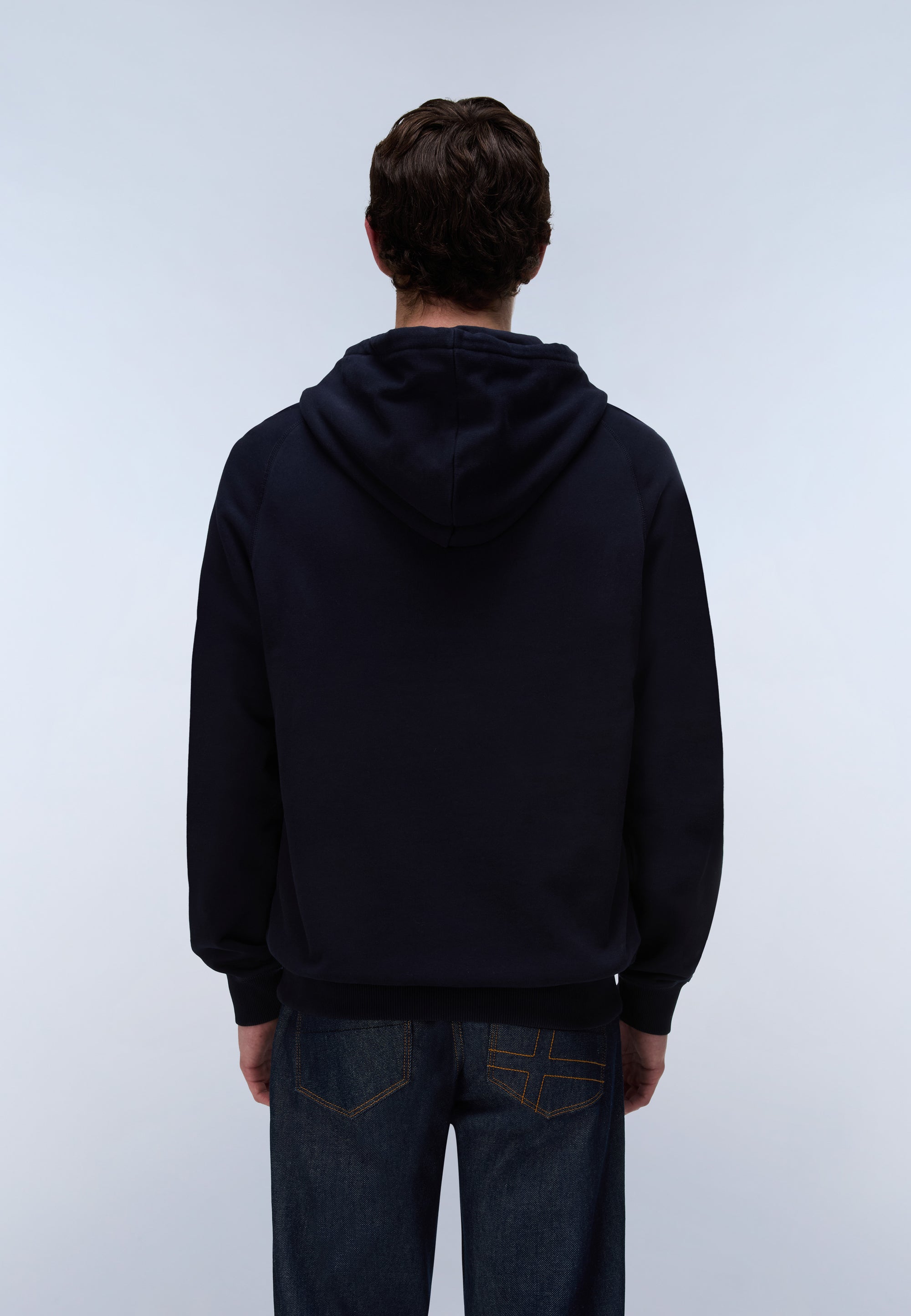 Felpa con Cappuccio Nedles in French Terry - Blu Scuro