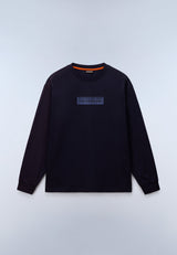 T-Shirt a Maniche Lunghe Box Logo - Blu Scuro