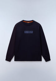 T-Shirt a Maniche Lunghe Box Logo - Blu Scuro