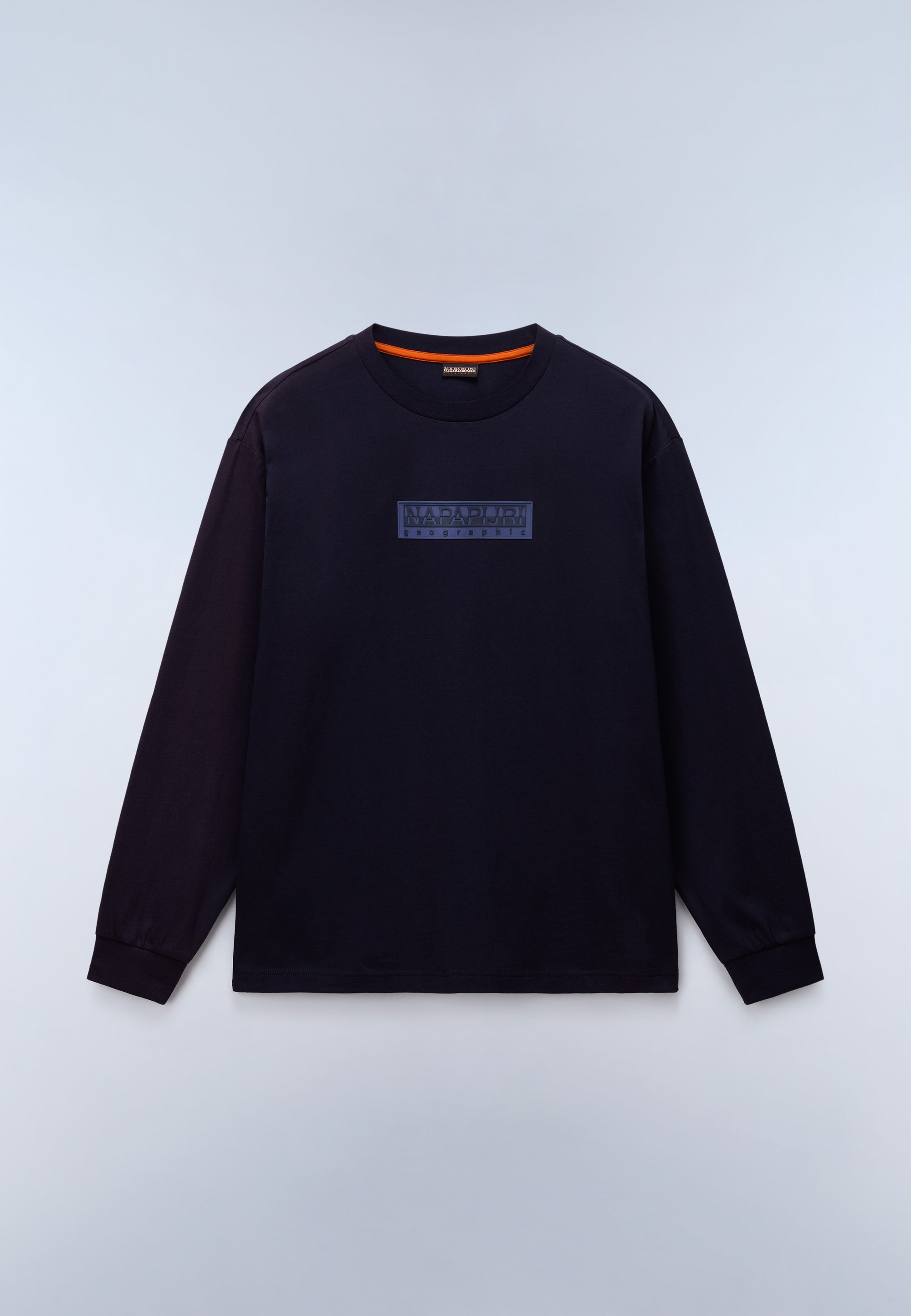 T-Shirt a Maniche Lunghe Box Logo - Blu Scuro