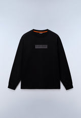 T-Shirt a Maniche Lunghe Box Logo - Nero
