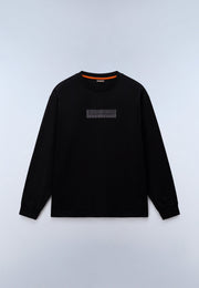 T-Shirt a Maniche Lunghe Box Logo - Nero