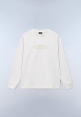 T-Shirt a Maniche Lunghe Box Logo - Bianco Whisper