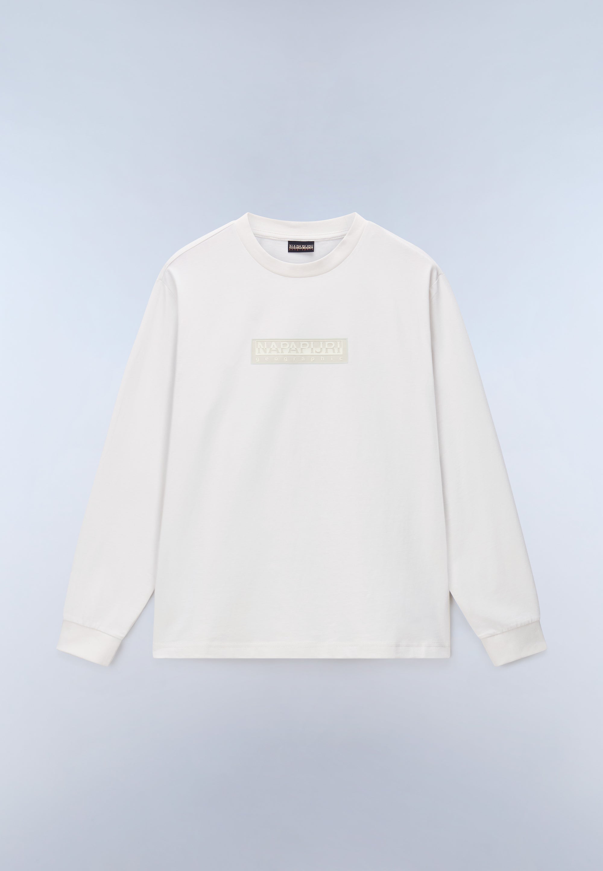 T-Shirt a Maniche Lunghe Box Logo - Bianco Whisper