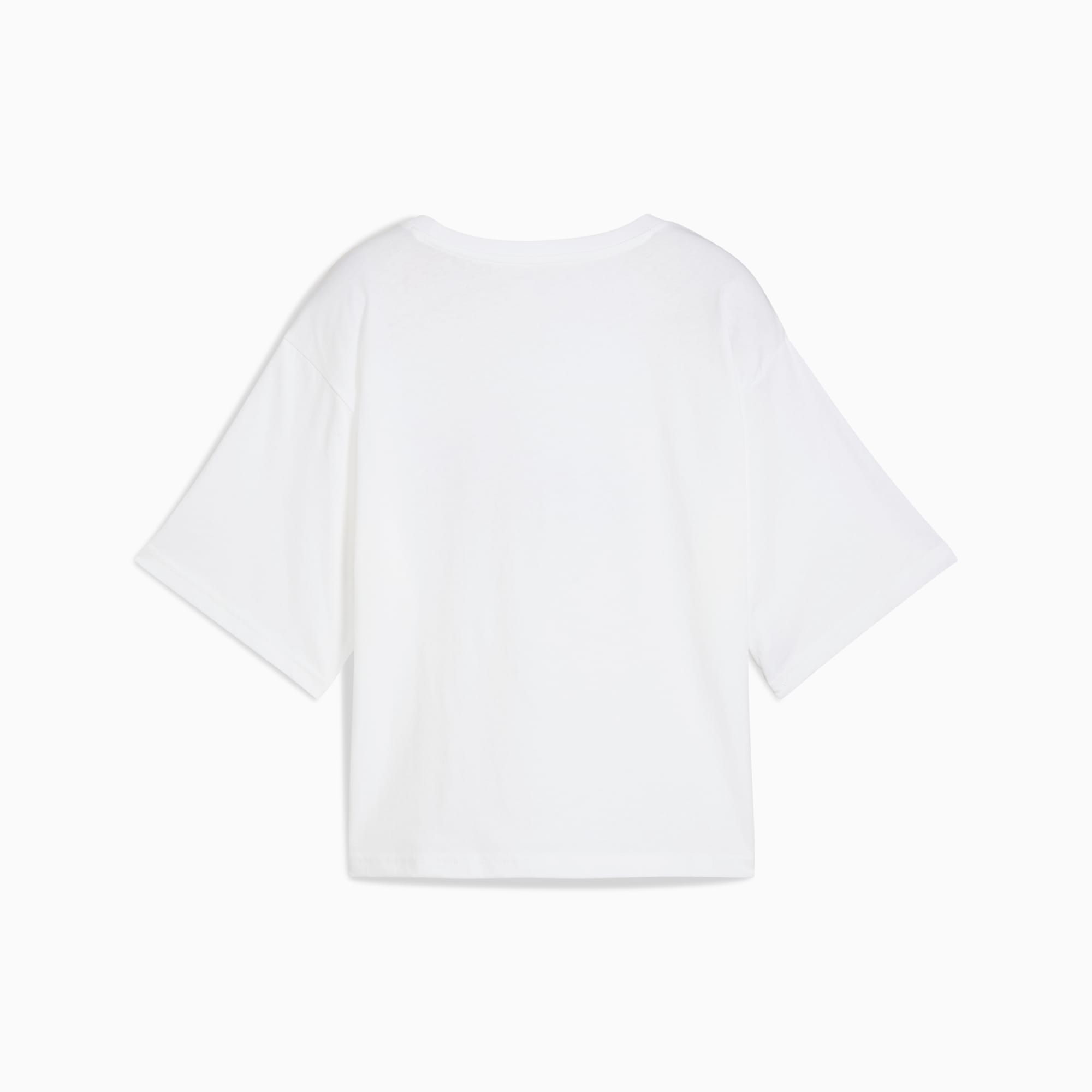 ESS Cropped No. 1 Logo Relaxed Tee - Bianco