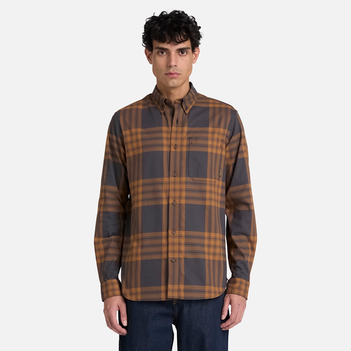 Camicia in Twill a Quadri - Vintage Black