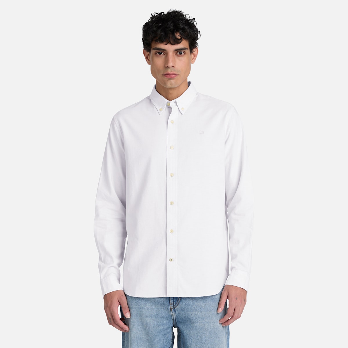 Camicia Oxford a Manica Lunga - White