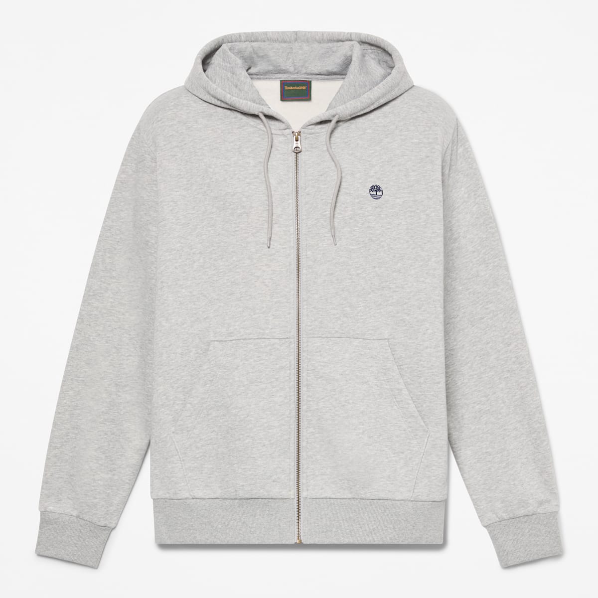 Felpa con Cappuccio Full Zip Logo al Petto - Medium Grey Heather