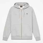 Felpa con Cappuccio Full Zip Logo al Petto - Medium Grey Heather