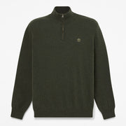 Felpa Mezza Zip in Misto Lana - Duffel Bag Heather