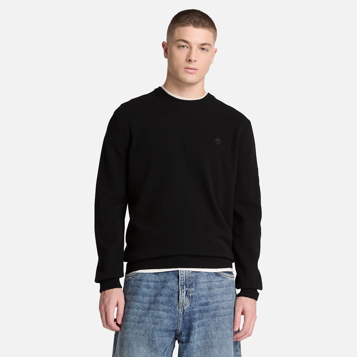 Maglione Girocollo in Lana - Black