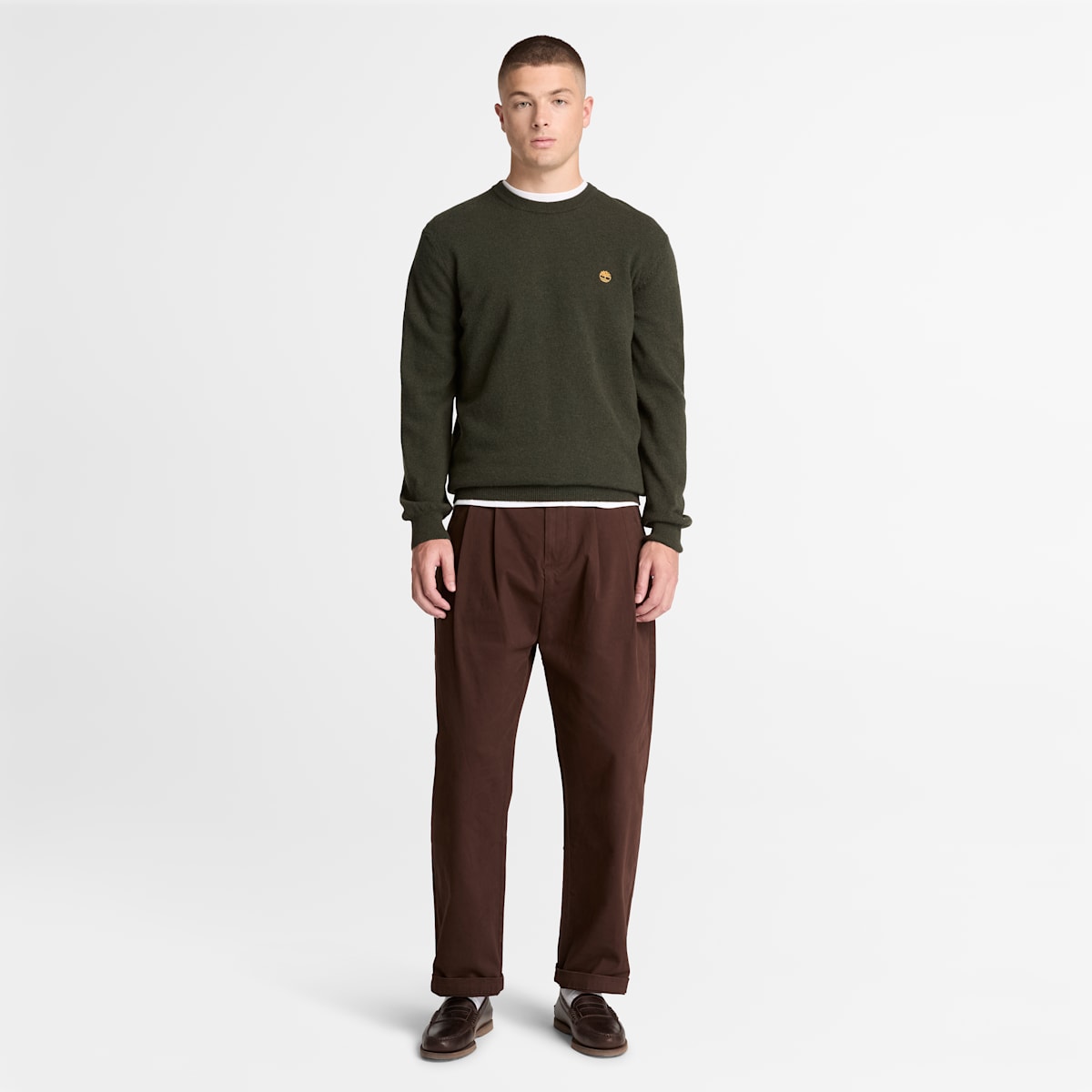 Maglione Girocollo in Lana - Duffel Bag Heather