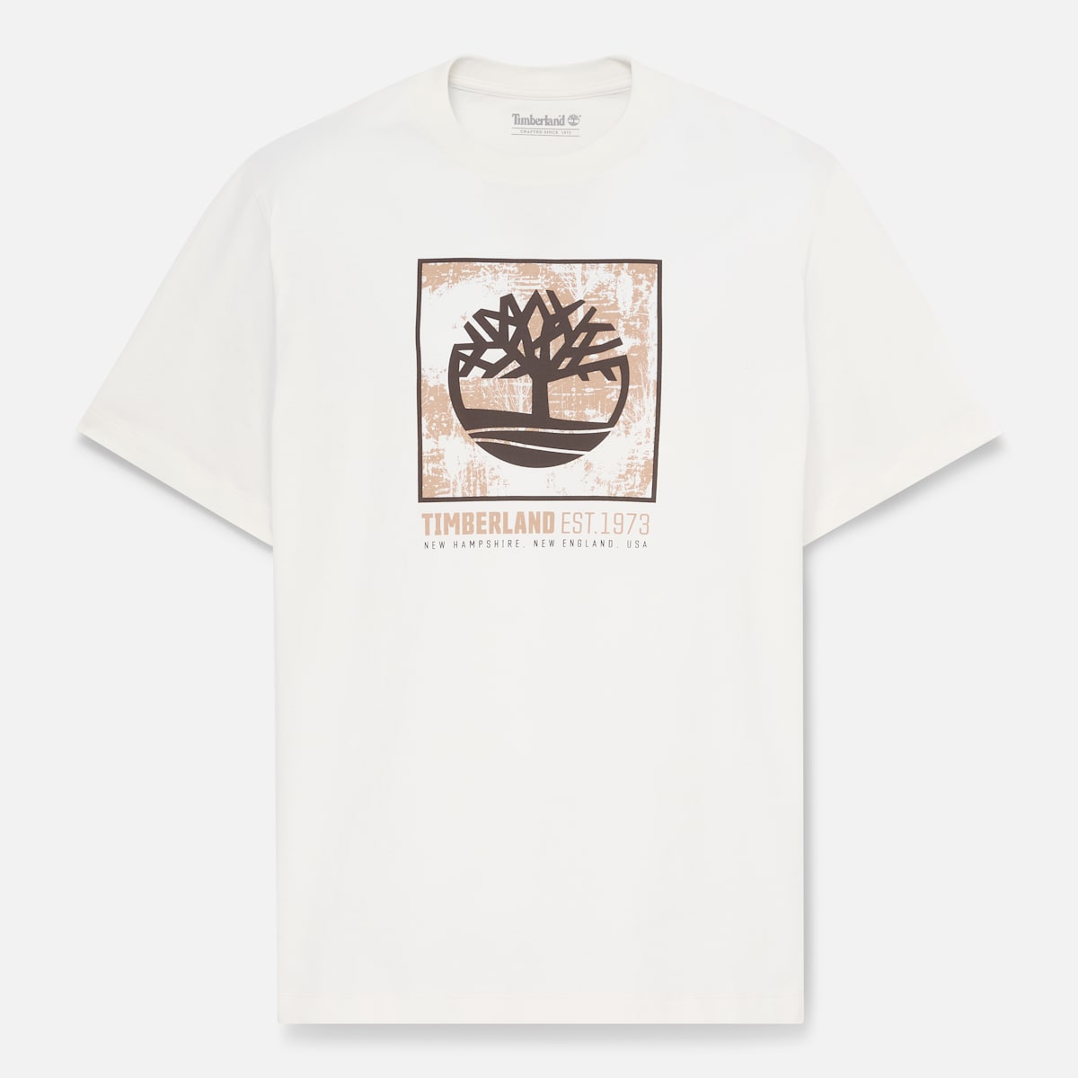 T-Shirt con Grafica Stack Logo a Manica Corta - Vintage White
