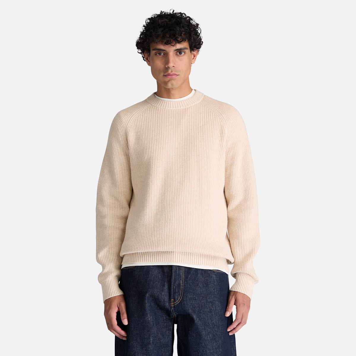 Maglia a Manica Lunga Raglan in Misto Cotone - Light Oatmeal Heather