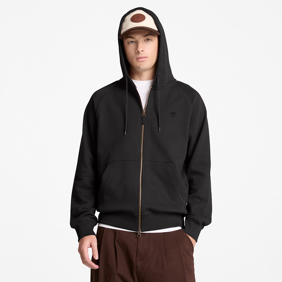 Felpa con Cappuccio Full Zip - Black