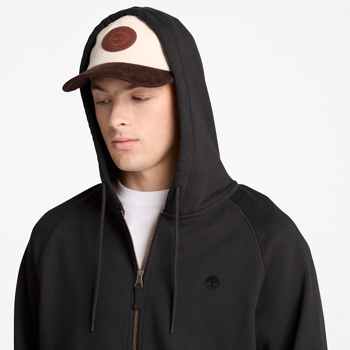 Felpa con Cappuccio Full Zip - Black