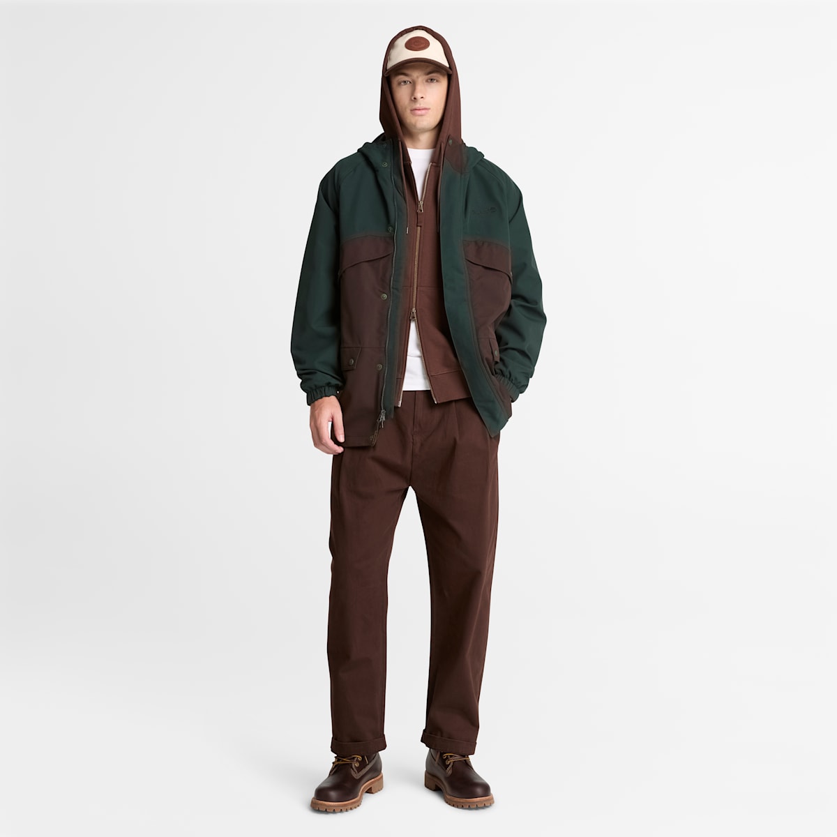 Felpa con Cappuccio Full Zip - Chicory Coffee