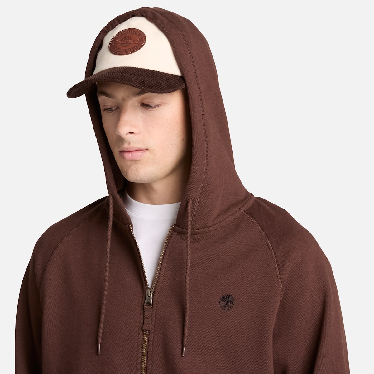 Felpa con Cappuccio Full Zip - Chicory Coffee