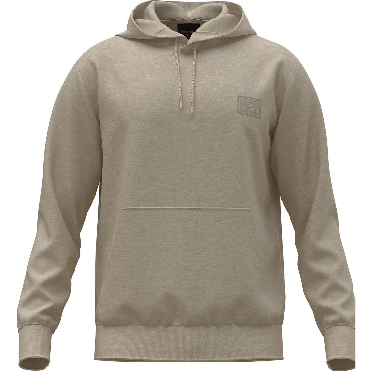 Felpa con Cappuccio Badge Siliconato - Light Oatmeal Heather