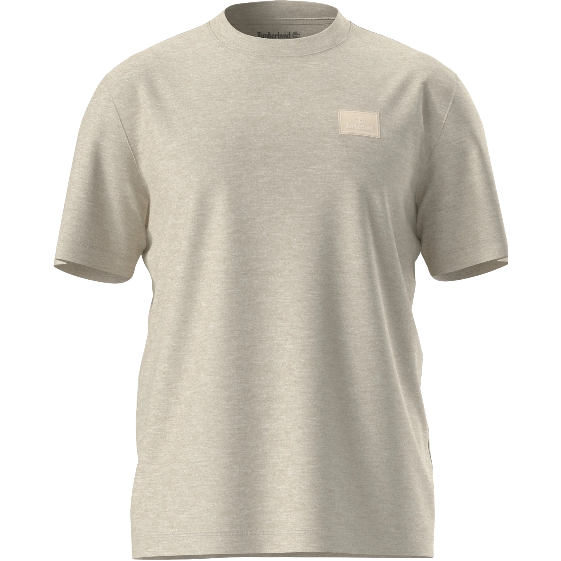 T-Shirt con Badge in Silicone a Manica Corta - Light Oatmeal Heather