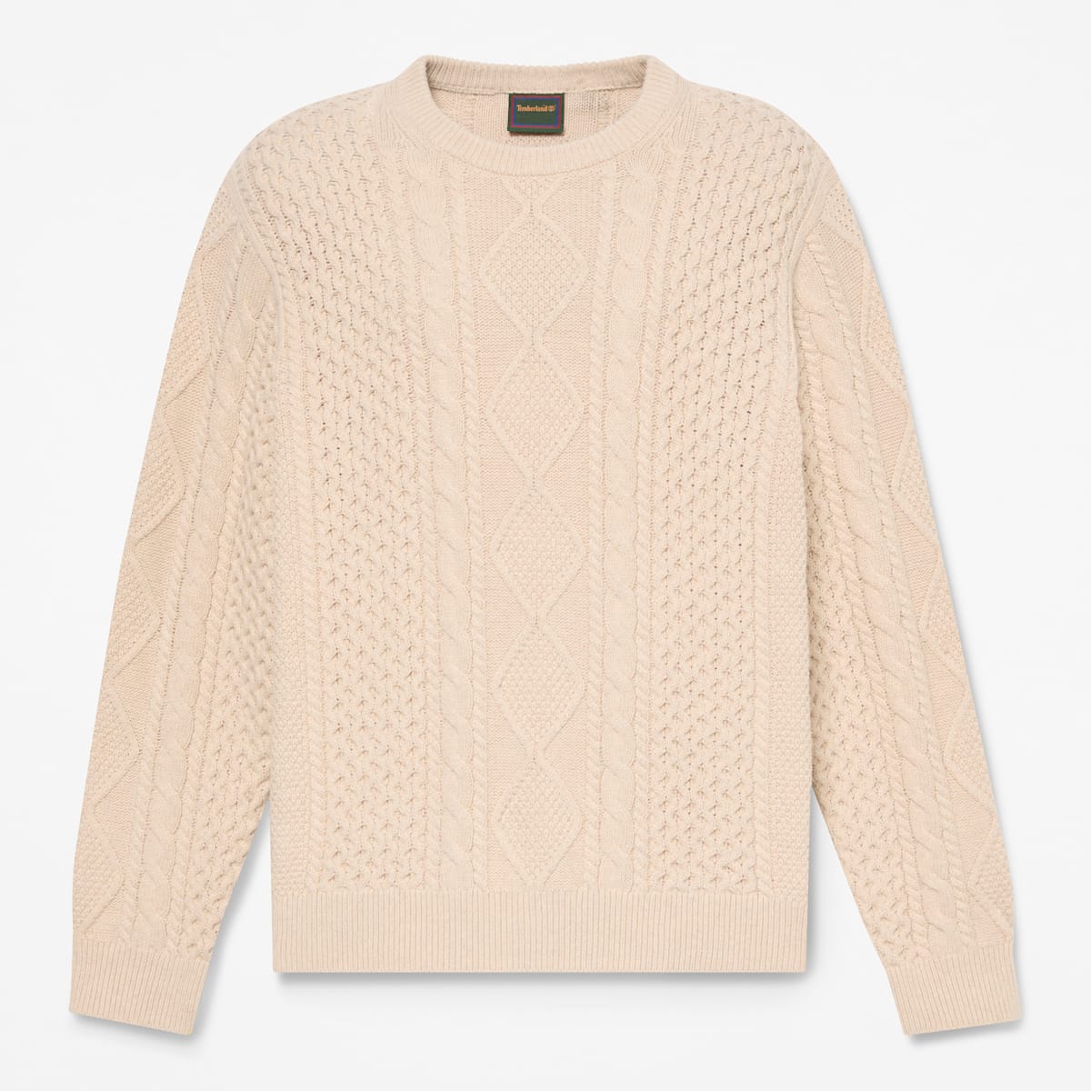 Maglione a Trecce in Misto Cotone - Light Oatmeal Heather