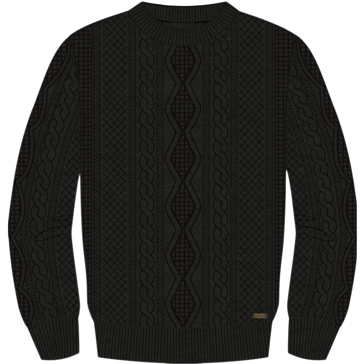 Maglione a Trecce in Misto Cotone - Vintage Black Heather