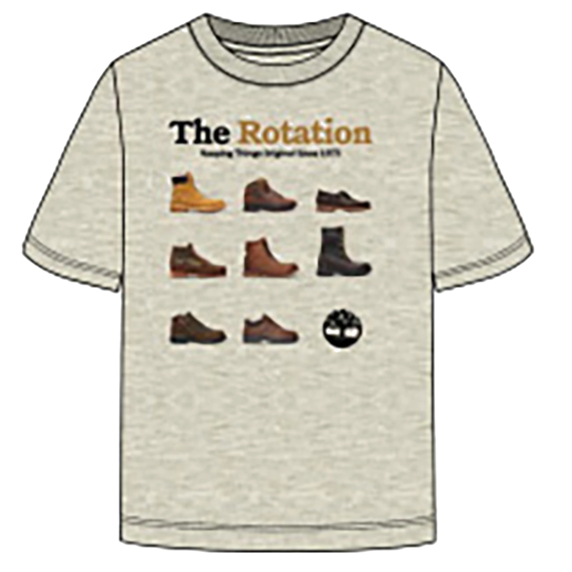 T-Shirt con Grafica Iconic Footwear a Manica Corta - Light Oatmeal Heather