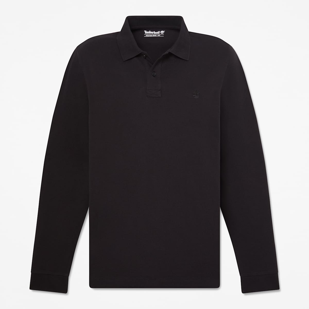 Maglia a Manica Lunga con Taschino e Logo al Petto - Black